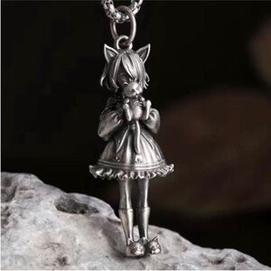 Japanese AnimeCore Baby Doll With Rabbit Ear Pendant Necklace Cosplay Must have
